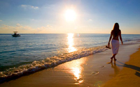 bimini-beach2 Women walking on beach at sunset in the Bahamas